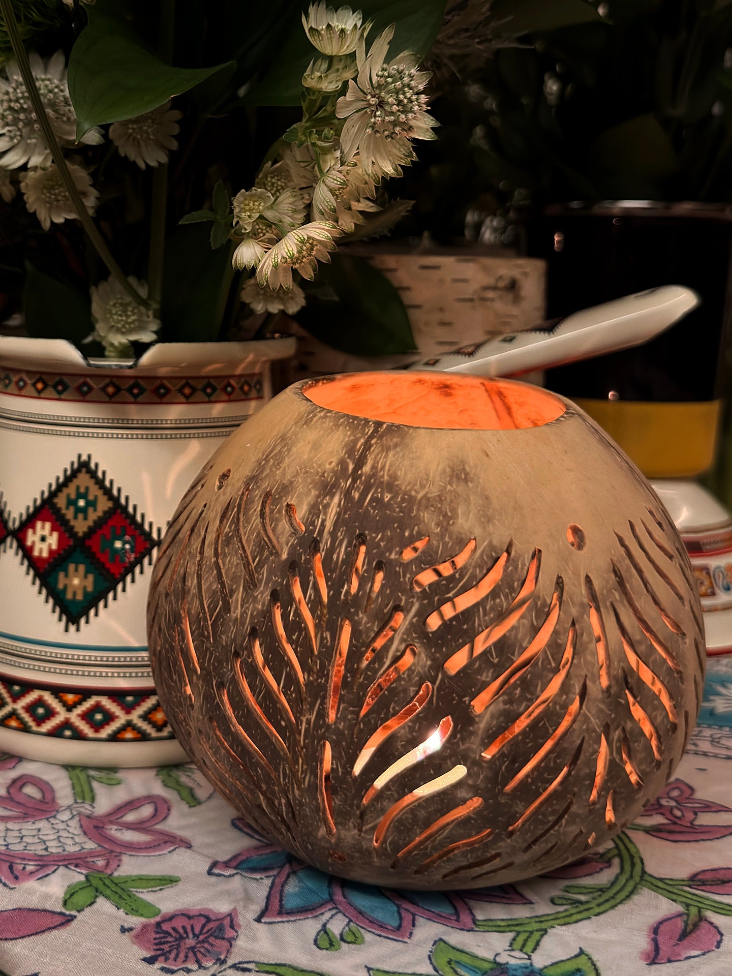 COCONUT SHELL CANDLE HOLDER