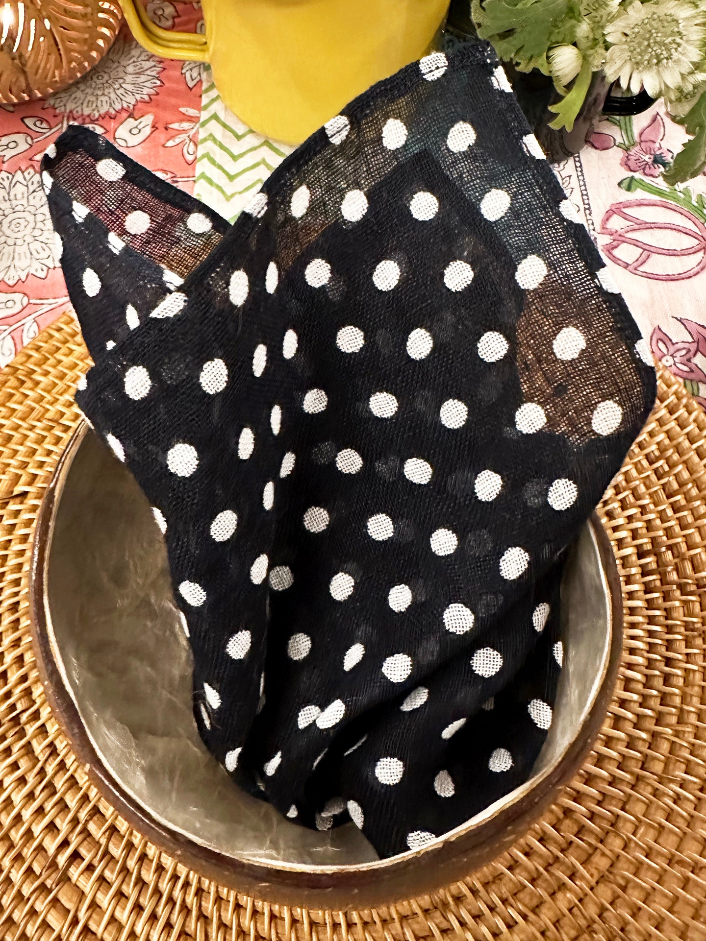 ASCOT / CRAVAT - NAVY WHITE POLKA DOT