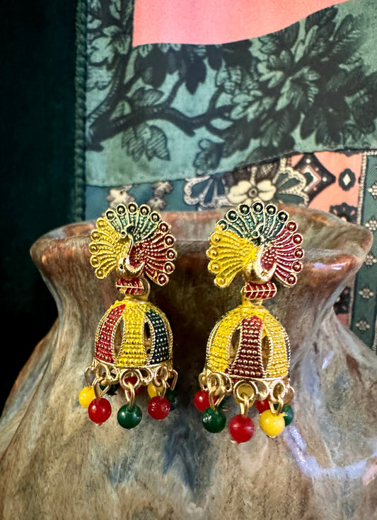 PEACOCK BELL EARRINGS