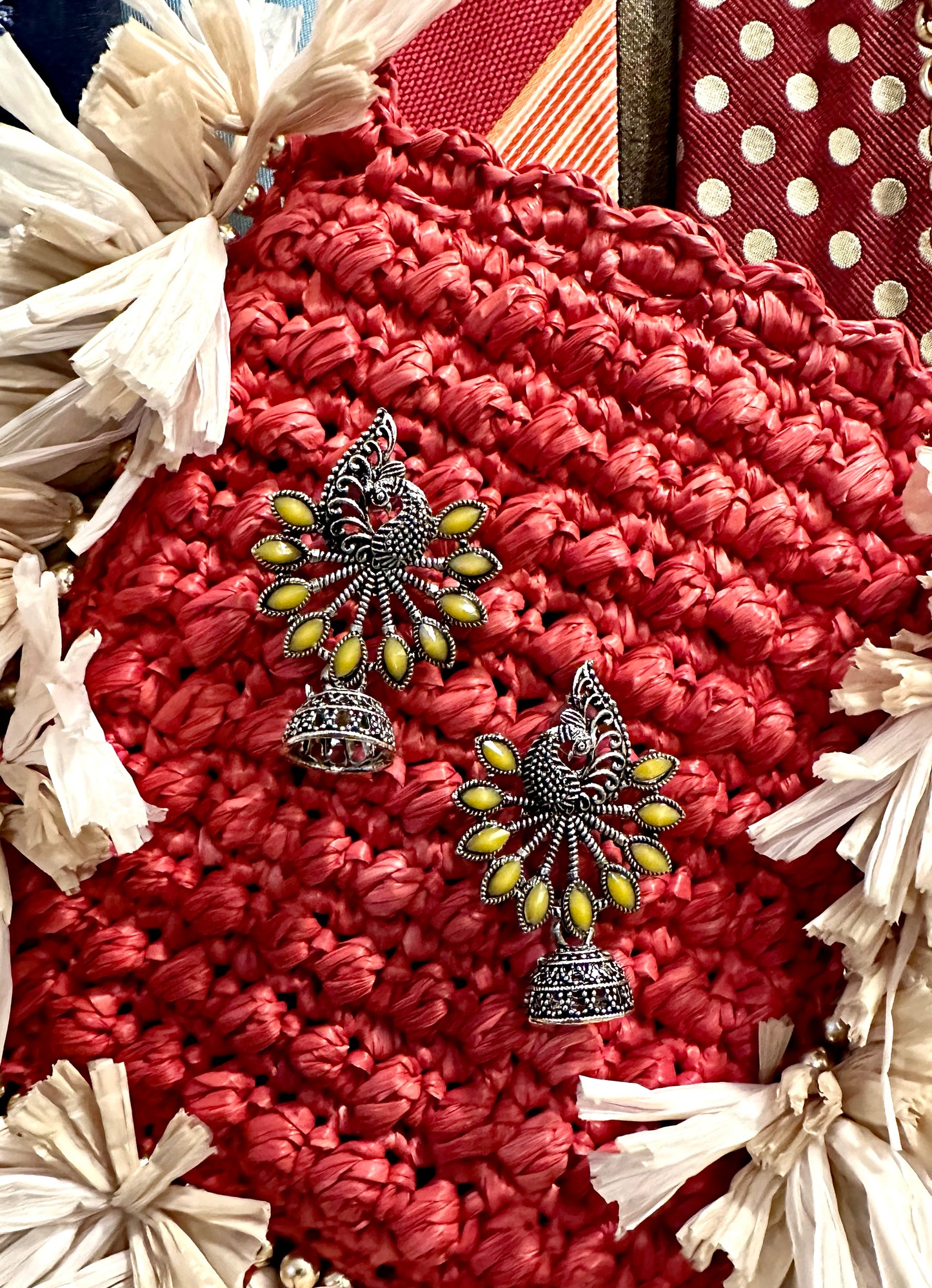 PEACOCK YELLOW EARRINGS