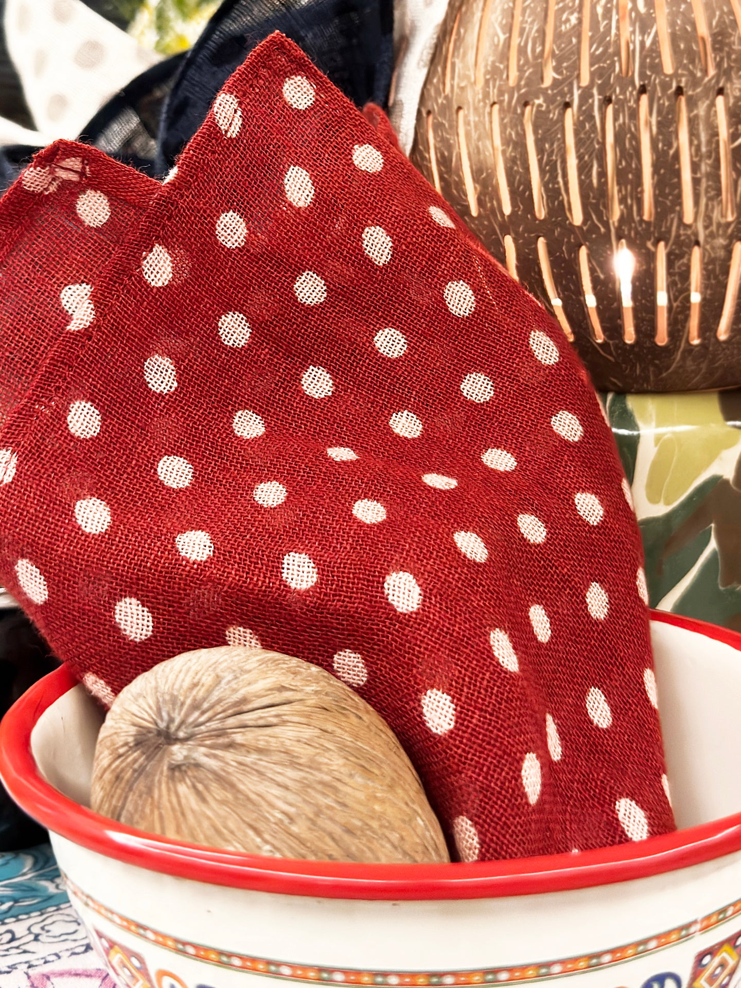 ASCOT / CRAVAT - RED WHITE POLKA DOT