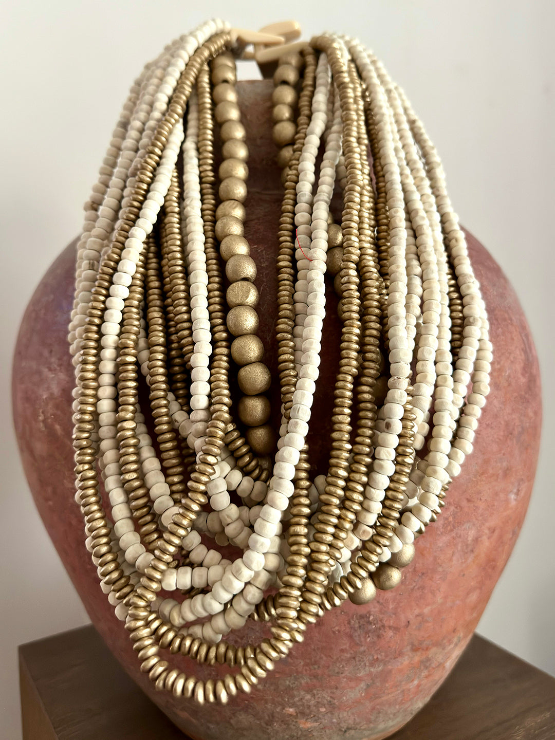 NATURAL GOLD WOOD NECKLACE