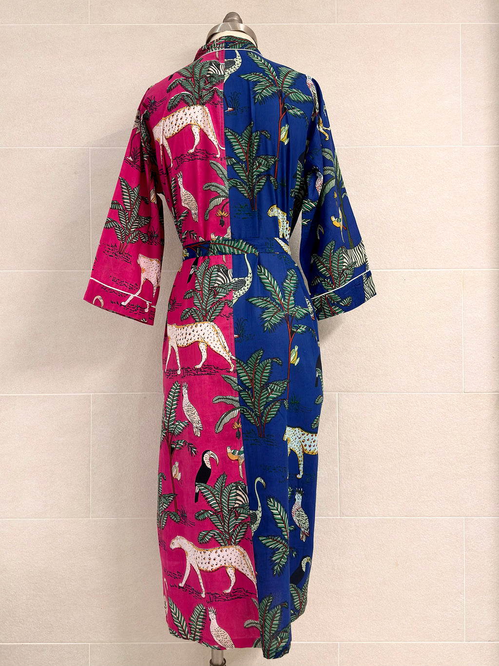 BLUE PINK COMBO COTTON ROBE